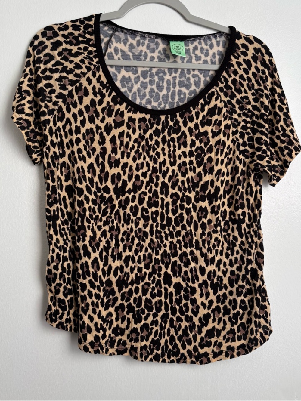 Honeydew Intimates Leopard Print Short Sleeve Top - Tan and Black